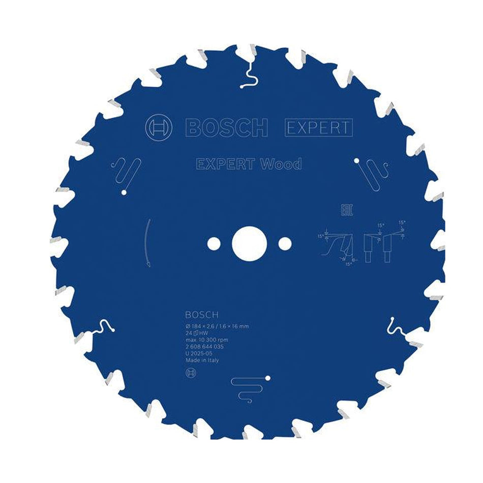 Bosch EXPERT Wood Circular Saw Blade 184x16x2.6mm 24T 2608644035