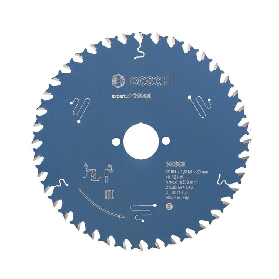 Bosch EXPERT Wood Circular Saw Blade 184x30x2.6mm 40T 2608644042