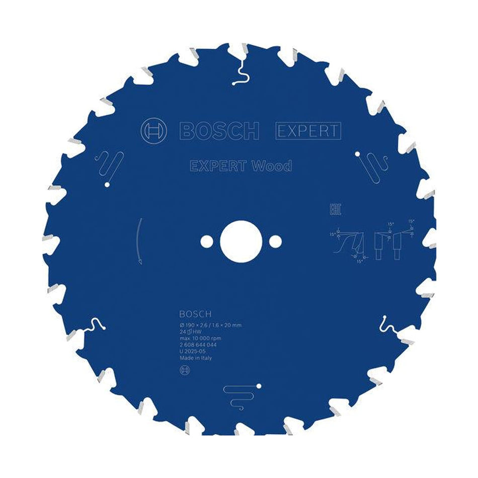 Bosch EXPERT Wood Circular Saw Blade 190x20x2.6mm 24T 2608644044
