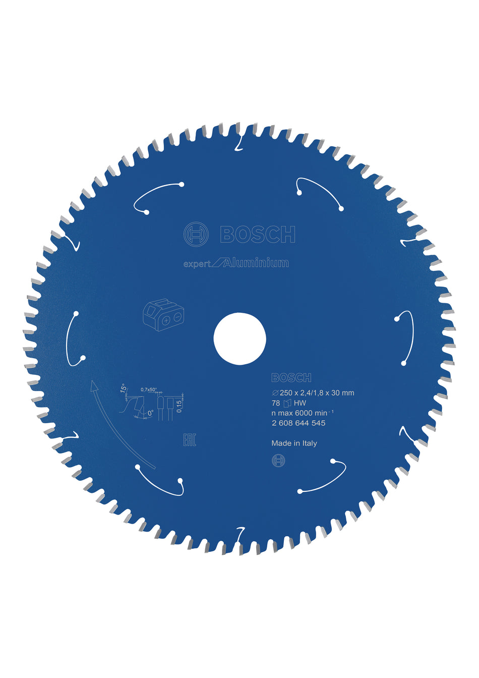 Bosch Expert for Aluminium Circular Saw Blade for Cordless Saws 254x2.4/1.8x30 T78 2608644687