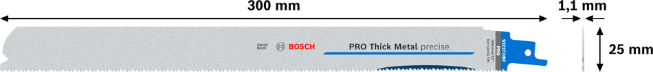 Bosch Professional Thick Metal precise S1237HBF Blade 1.1x25x300mm 5 pcs 2608659000