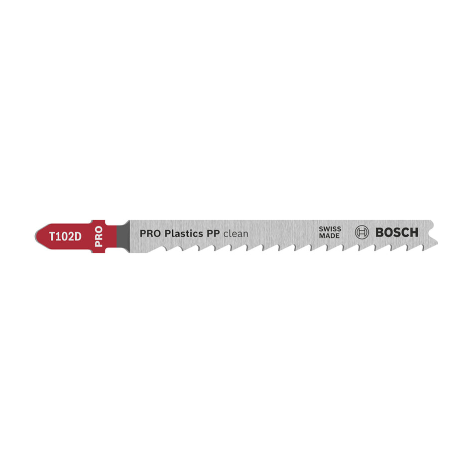 Bosch Professional Plastics PP clean T102D Jigsaw Blade 100mm 5 pcs 2608667444