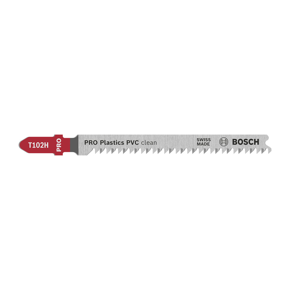 Bosch Professional Plastics PVC clean T102H Jigsaw Blade 100mm 5 pcs 2608667446