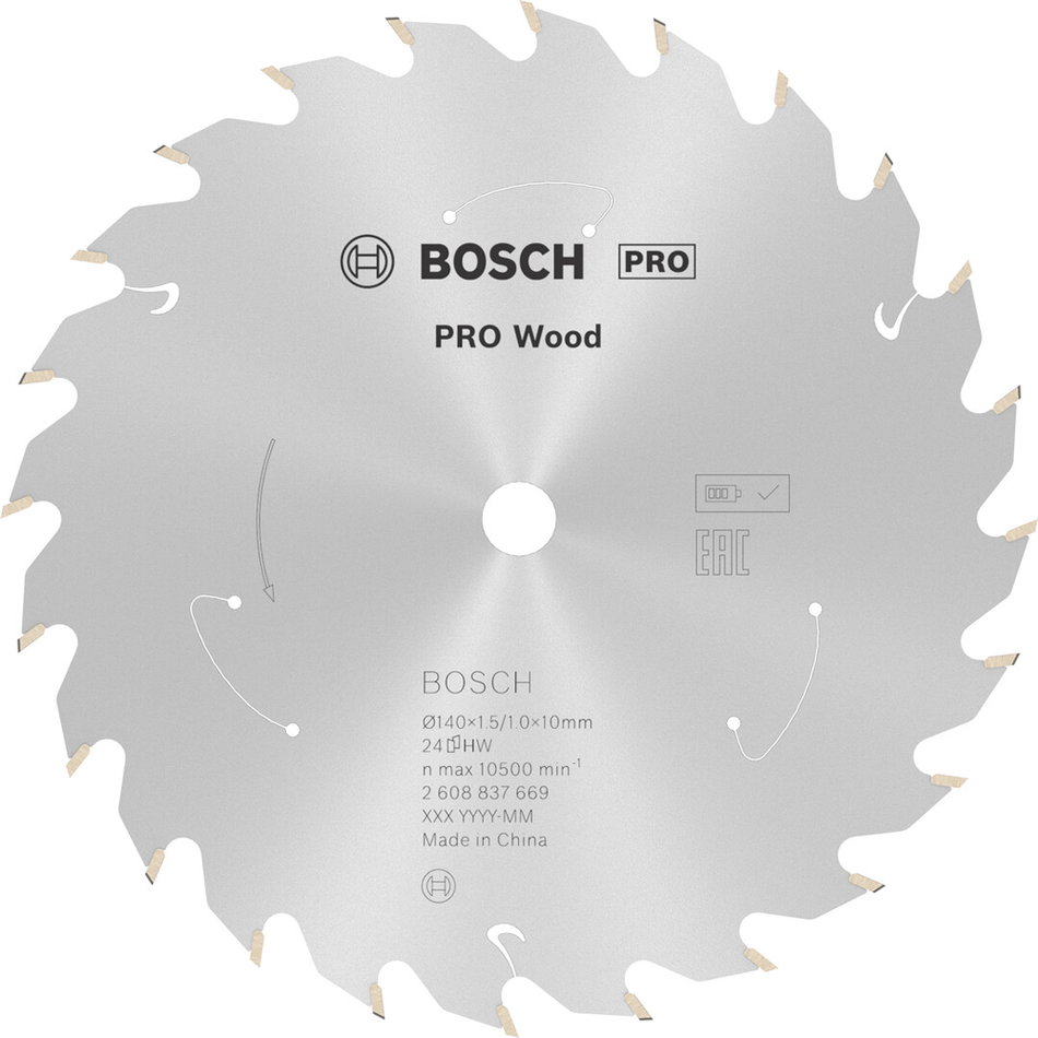Bosch Professional Wood cordless Circular Saw Blade 140x1.5x10mm 2608837669