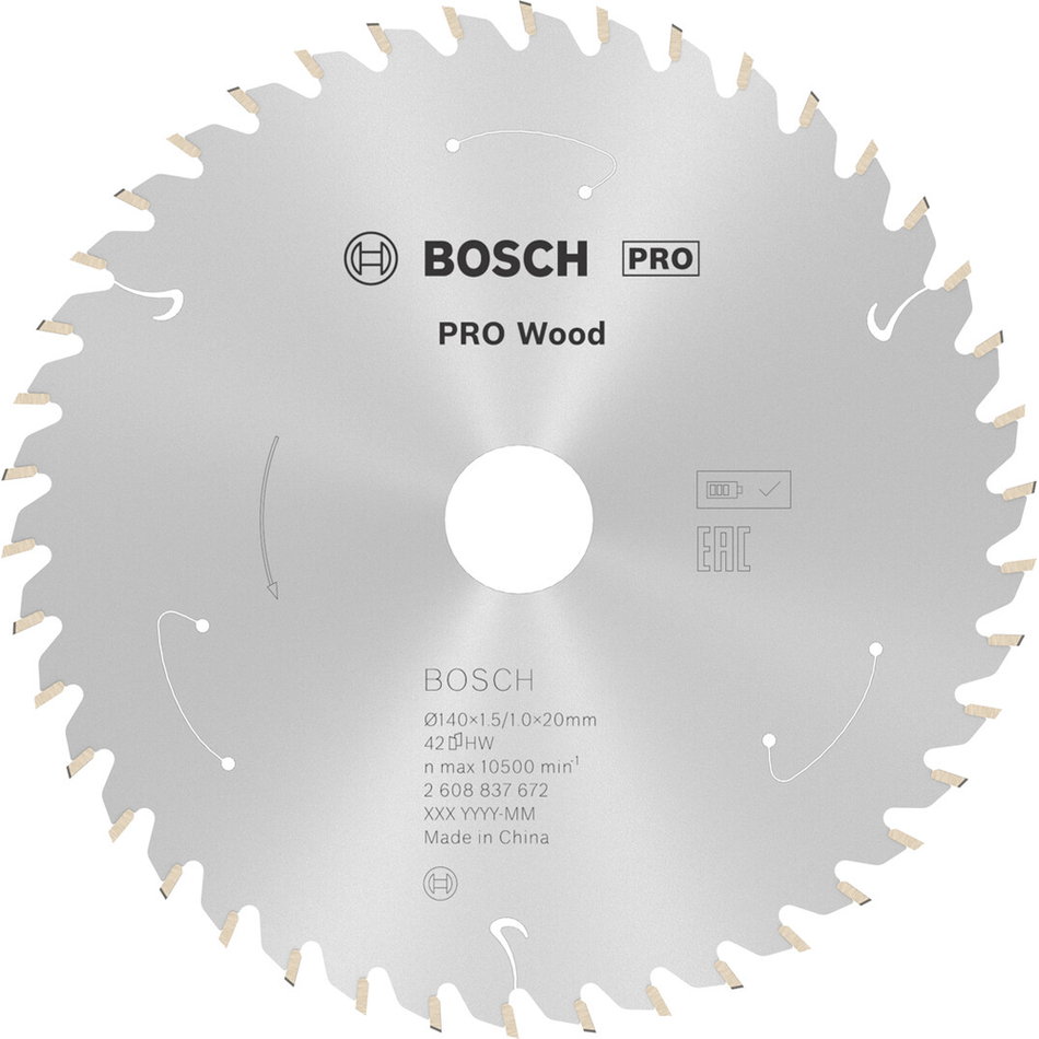 Bosch Professional Wood cordless Circular Saw Blade 140x1.5x20mm 2608837672