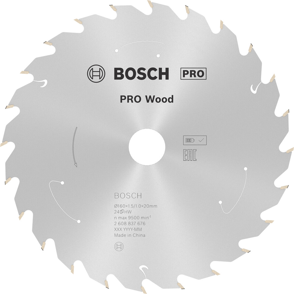 Bosch Professional Wood cordless Circular Saw Blade 160x1.5x20mm 2608837676