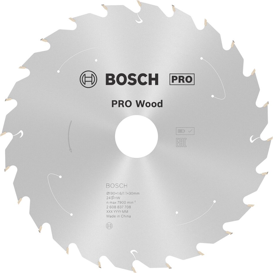 Bosch Professional Wood cordless Circular Saw Blade 190x1.6x30mm 2608837708