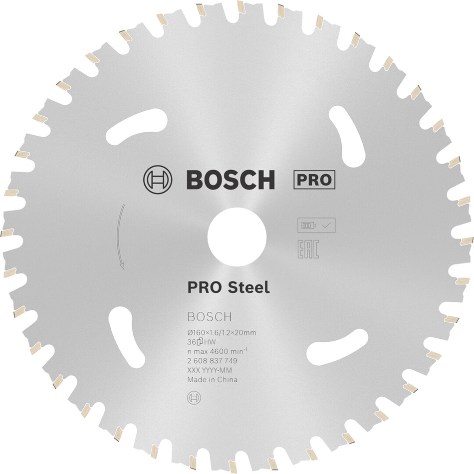 Bosch Professional Steel cordless Circular Saw Blade 160x1.6x20mm 2608837749