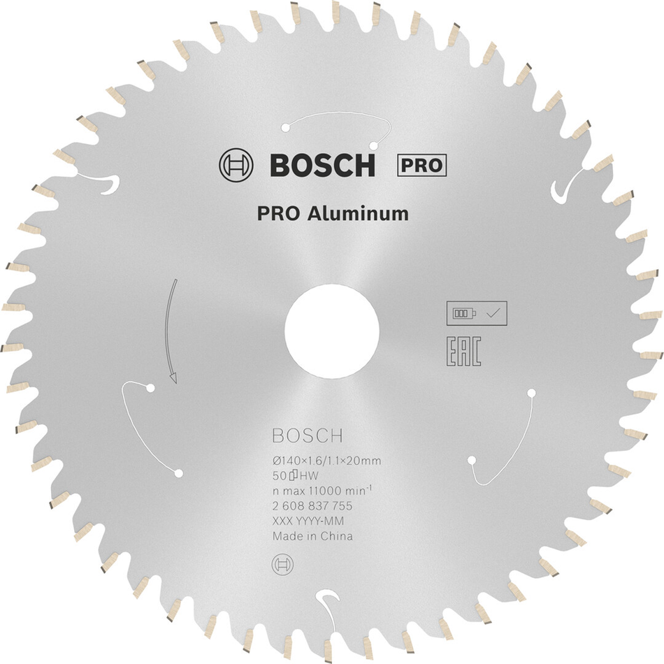 Bosch Professional Aluminium cordless Circular Saw Blade 140x1.6x20mm 2608837755