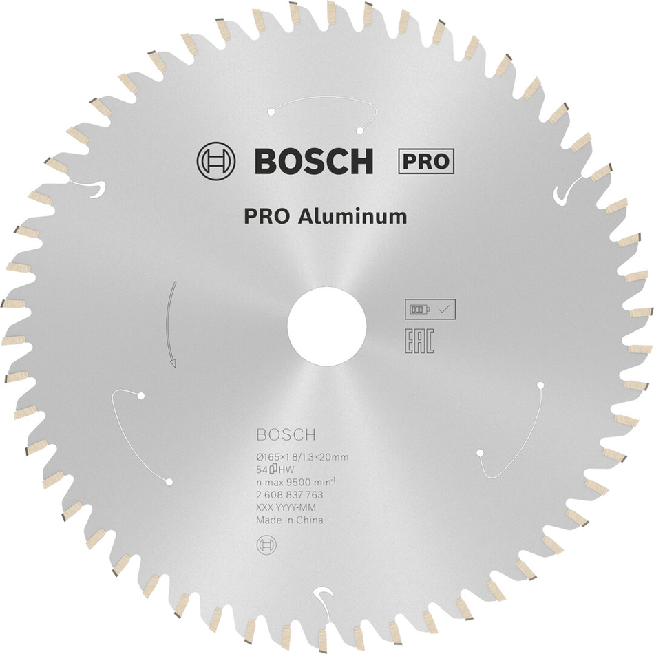Bosch Professional Aluminium cordless Circular Saw Blade 165x1.8x20mm 2608837763