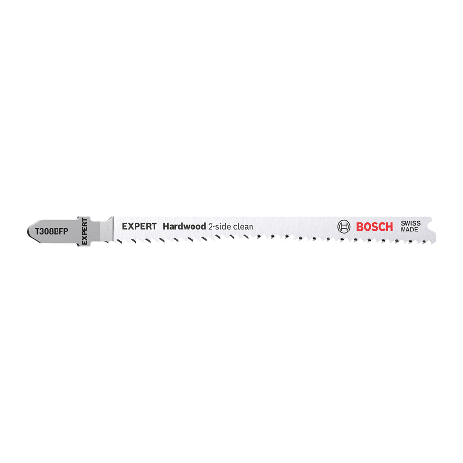 Bosch EXPERT ‘Hardwood 2-side clean’ T 308 BFP Jigsaw Blade 3-pc 2608900547