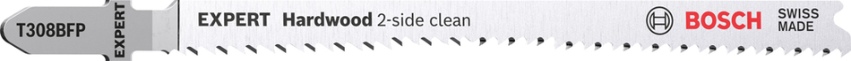 Bosch EXPERT ‘Hardwood 2-side clean’ T 308 BFP Jigsaw Blade 3-pc 2608900547
