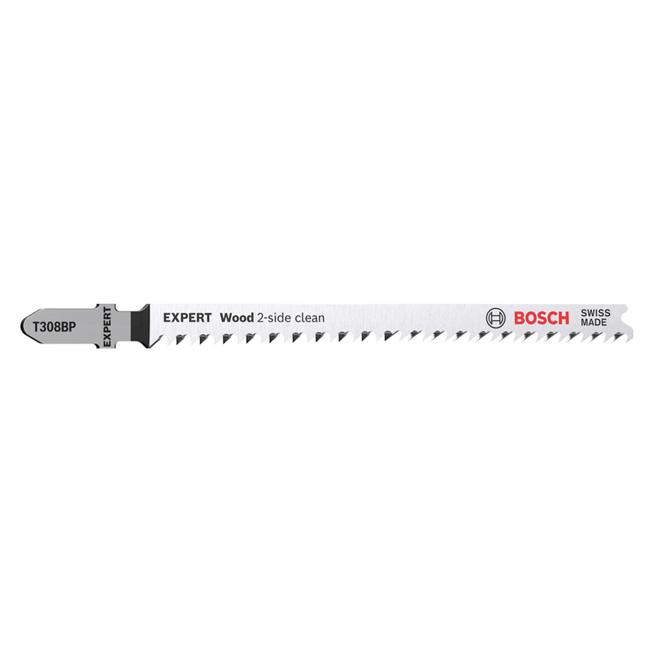Bosch EXPERT ‘Wood 2-side clean’ T 308 BP Jigsaw Blade 3-pc 2608900557