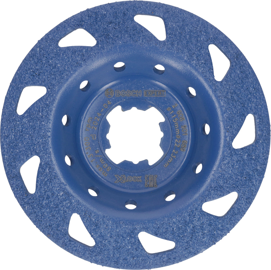 Bosch EXPERT Multi Material Carbide Grinding Head Fine, Slanted, X-LOCK, 115 mm, 22.23 mm 2608901689
