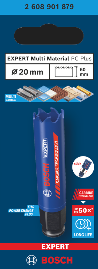 Bosch EXPERT Multi Material Power Change Plus Hole Saw, 20 x 60 mm 2608901879