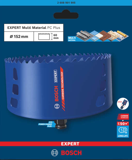 Bosch EXPERT Multi Material Power Change Plus Hole Saw, 152 x 60 mm 2608901905