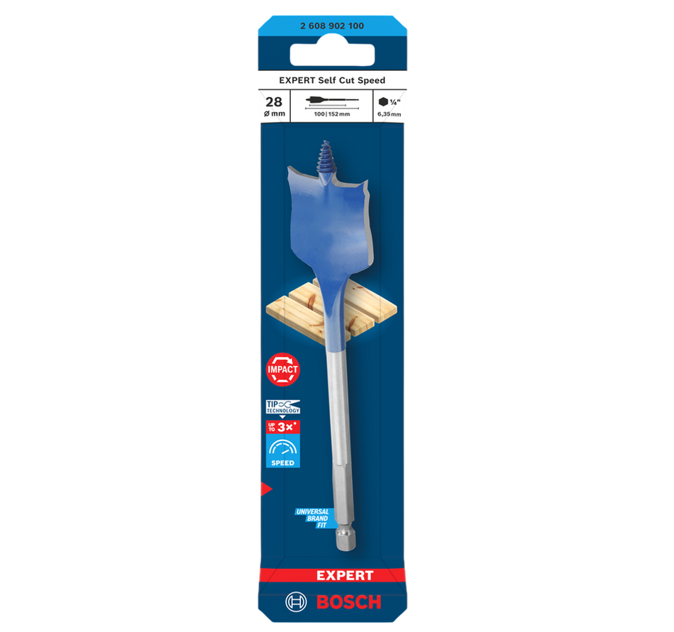 Bosch EXPERT Self Cut Speed Spade Drill Bit, 28 x 152 mm 2608902100