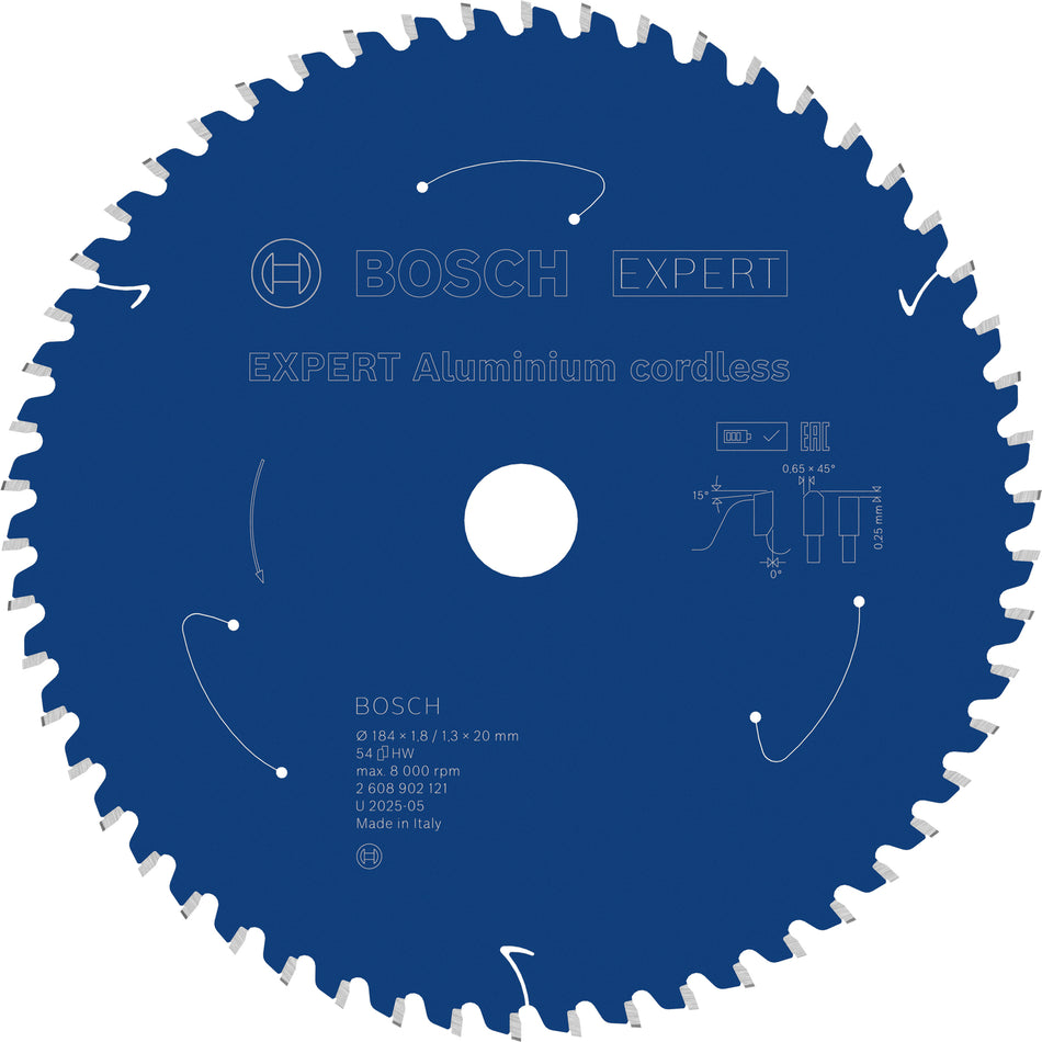 Bosch EXPERT Aluminium Cordless Circular Saw Blade for Handheld Circular Saw 2608902121