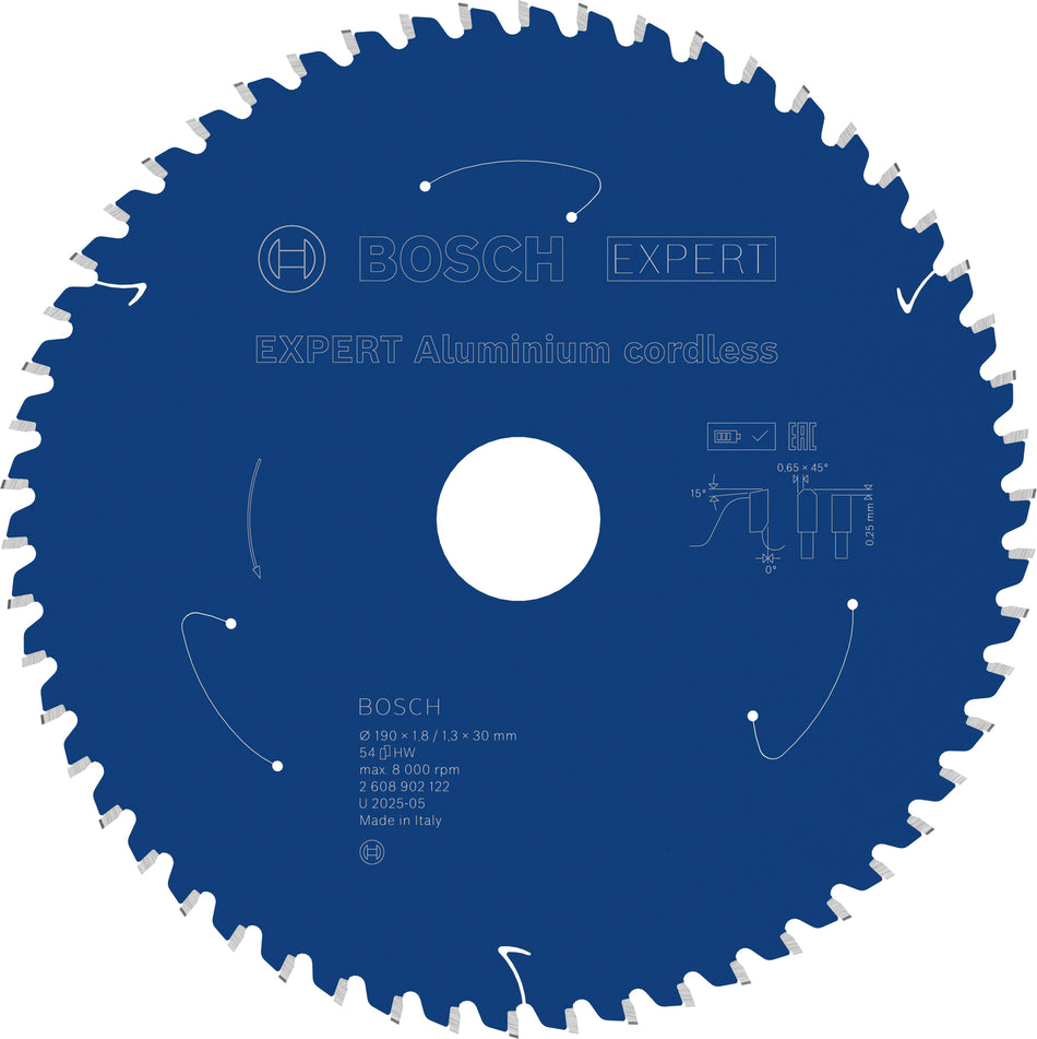 Bosch EXPERT Aluminium Cordless Circular Saw Blade for Handheld Circular Saw 2608902122