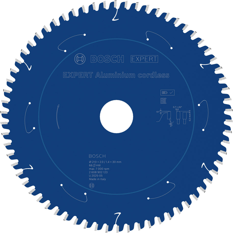 Bosch EXPERT Aluminium Cordless Circular Saw Blade for Table Circular Saw 2608902123