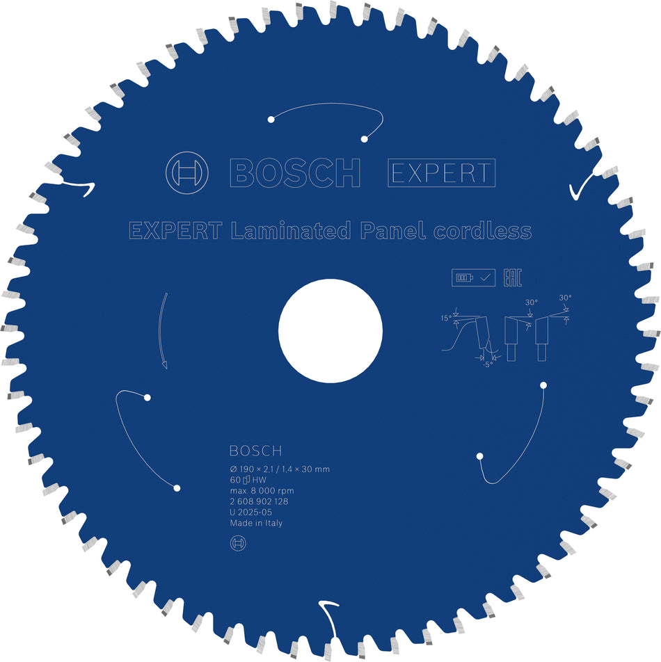 Bosch EXPERT Laminated Panel Cordless Circular Saw Blade for Handheld Circular Saw 2608902128