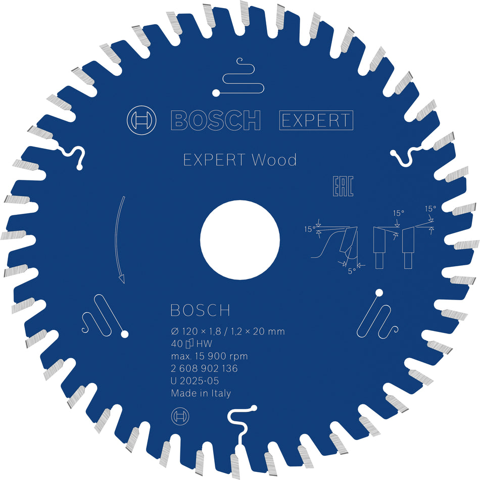 Bosch EXPERT Wood Corded Circular Saw Blade for Handheld Circular Saw 2608902136