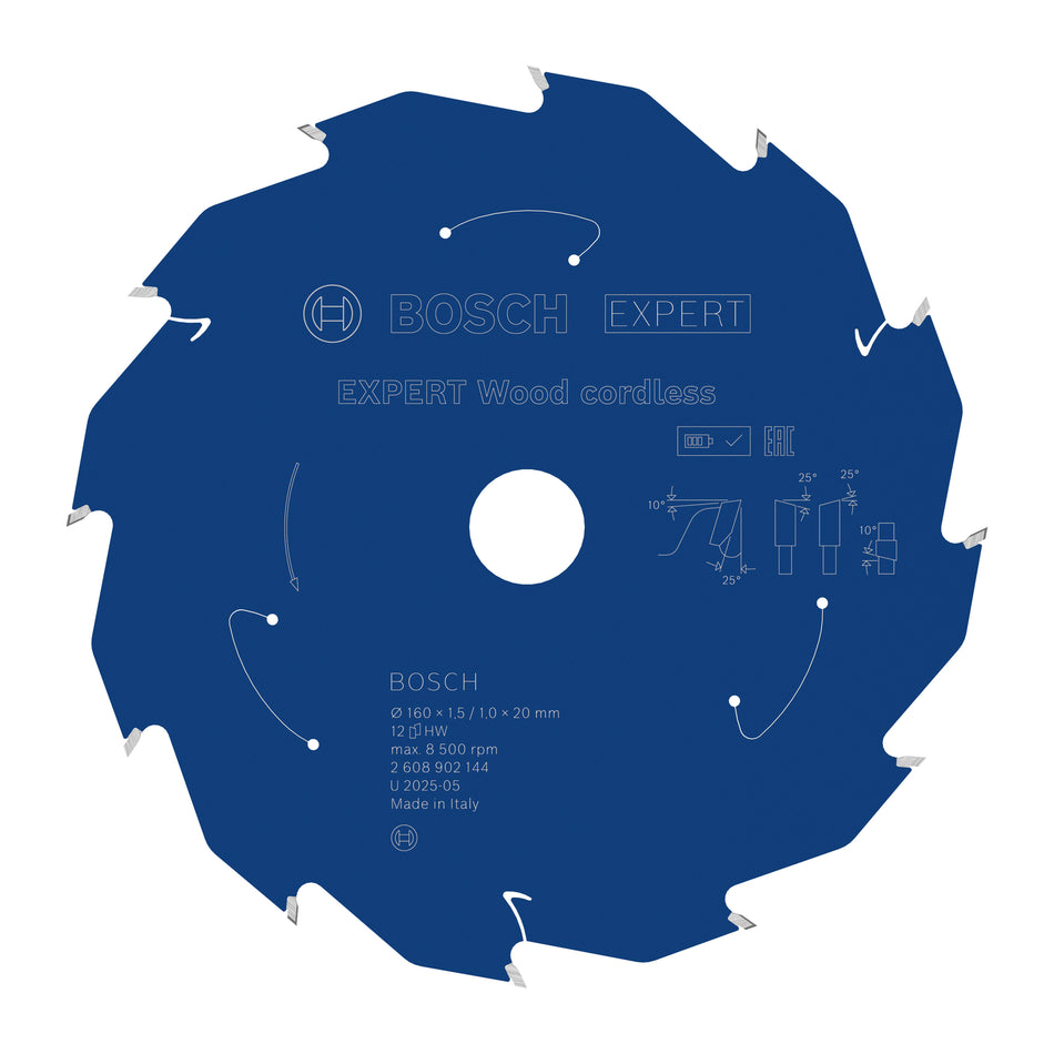 Bosch EXPERT Wood Cordless Circular Saw Blade for Handheld Circular Saw 2608902144
