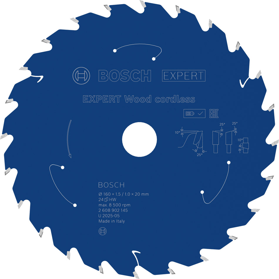Bosch EXPERT Wood Cordless Circular Saw Blade for Handheld Circular Saw 2608902145