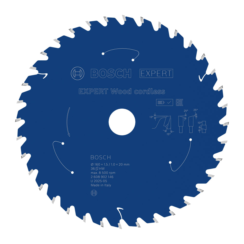 Bosch EXPERT Wood Cordless Circular Saw Blade for Handheld Circular Saw 2608902146