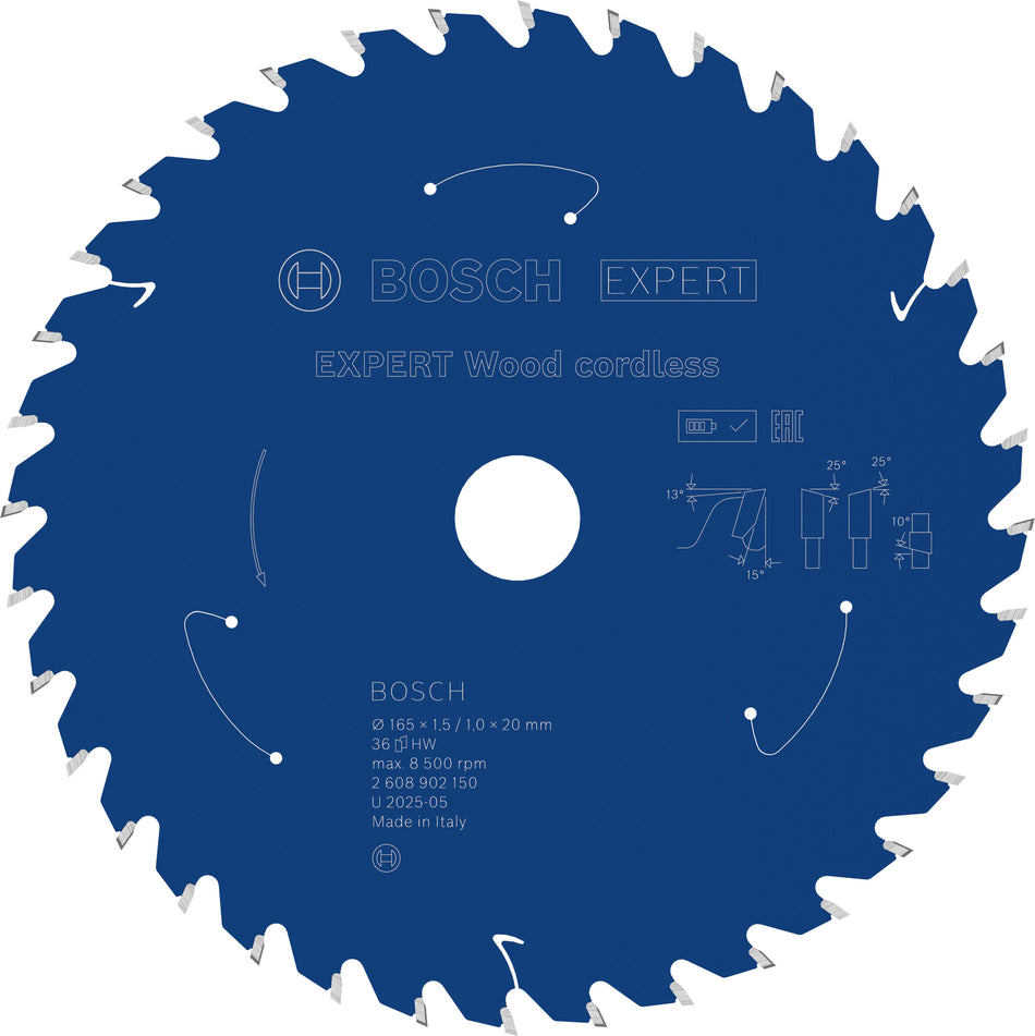 Bosch EXPERT Wood Cordless Circular Saw Blade for Handheld Circular Saw 2608902150