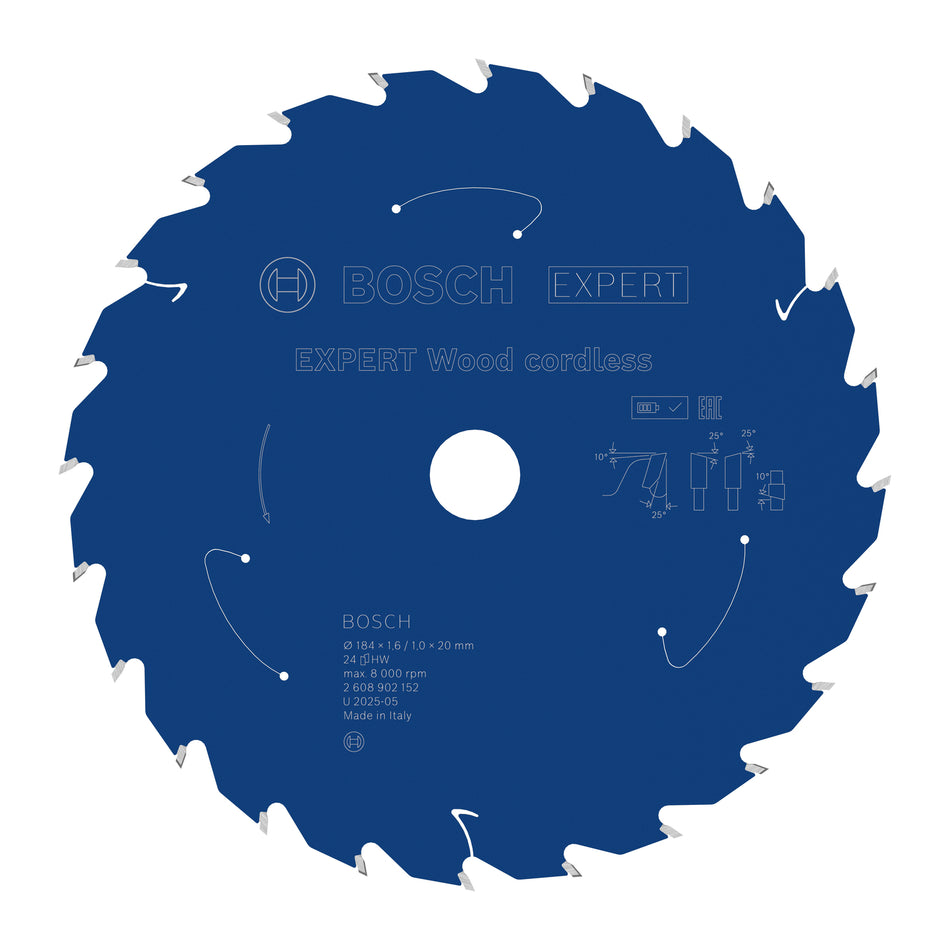Bosch EXPERT Wood Cordless Circular Saw Blade for Handheld Circular Saw 2608902152