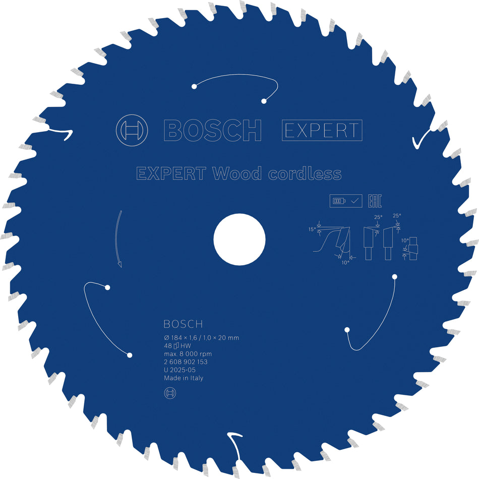 Bosch EXPERT Wood Cordless Circular Saw Blade for Handheld Circular Saw 2608902153