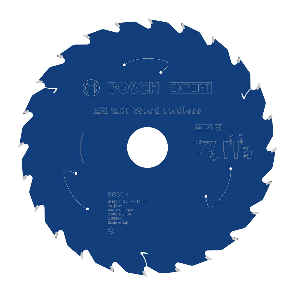 Bosch EXPERT Wood Cordless Circular Saw Blade for Handheld Circular Saw 2608902156