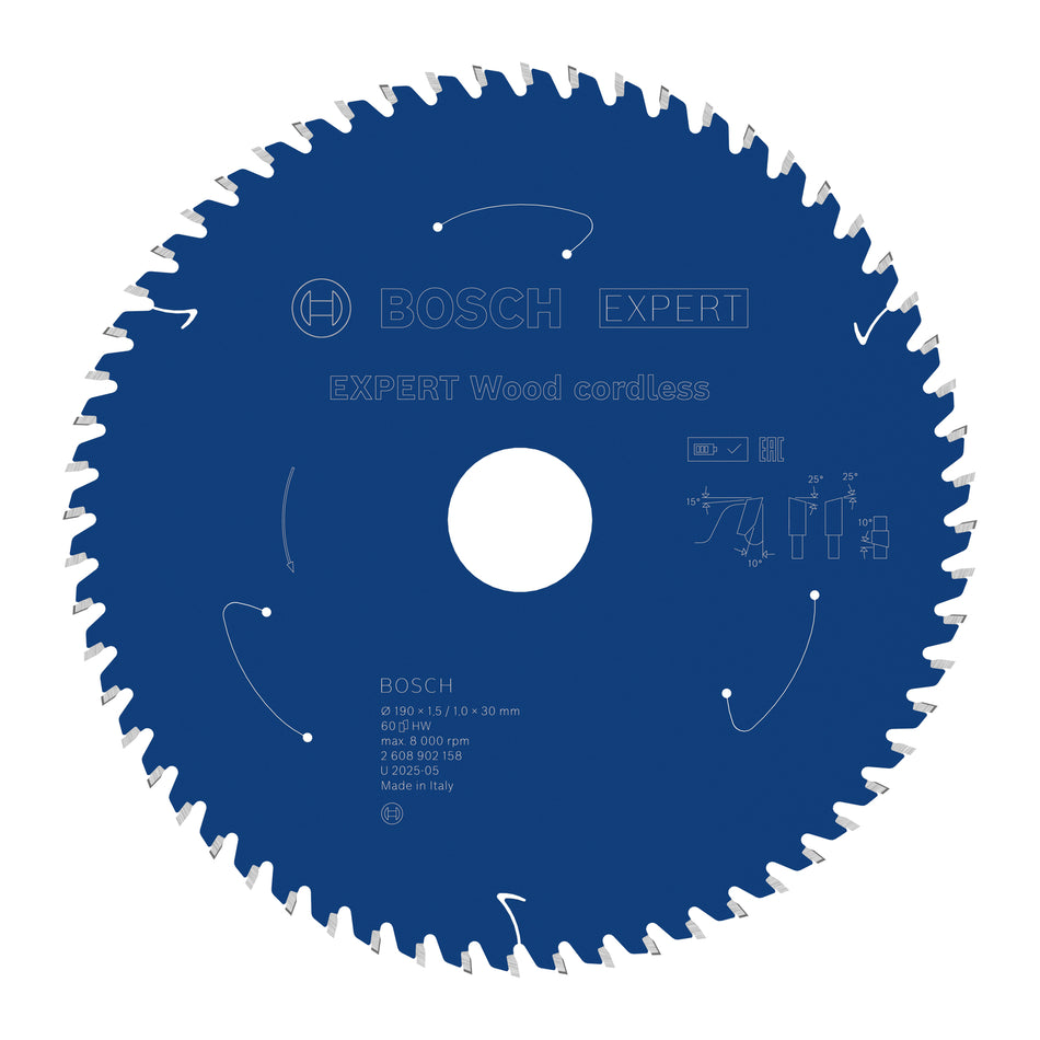 Bosch EXPERT Wood Cordless Circular Saw Blade for Handheld Circular Saw 2608902158