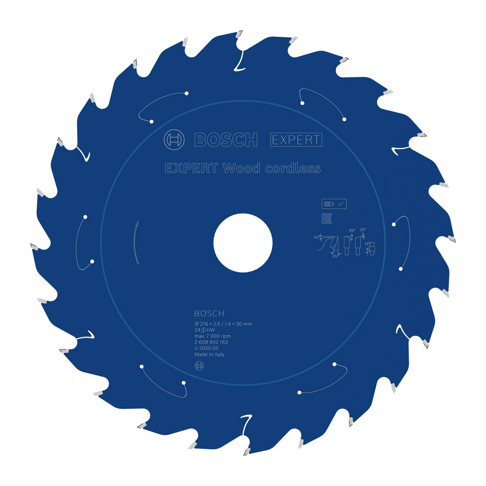 Bosch EXPERT Wood Cordless Circular Saw Blade for Table Saw 2608902163