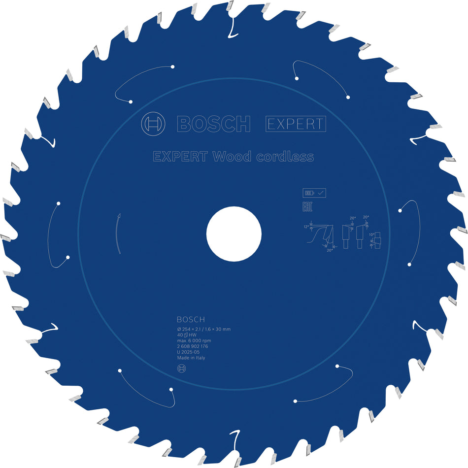 Bosch EXPERT Wood Cordless Circular Saw Blade for Table Saw 2608902176