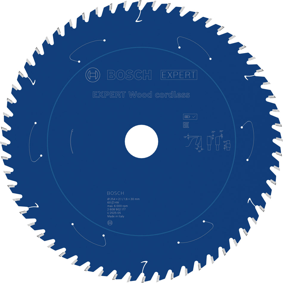 Bosch EXPERT Wood Cordless Circular Saw Blade for Table Saw 2608902177