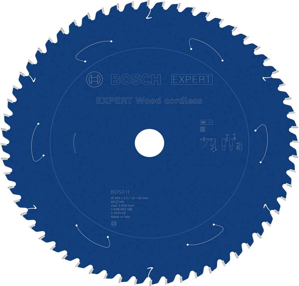Bosch EXPERT Wood Cordless Circular Saw Blade for Mitre Saw 2608902186