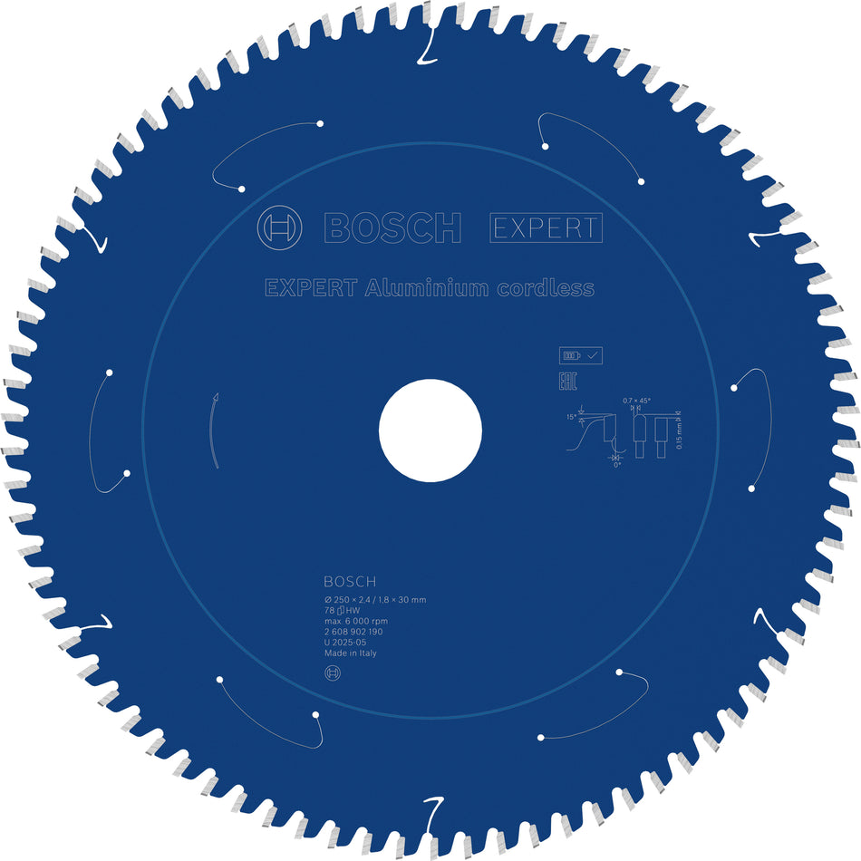 Bosch EXPERT Aluminium Cordless Circular Saw Blade for Mitre Circular Saw 2608902190