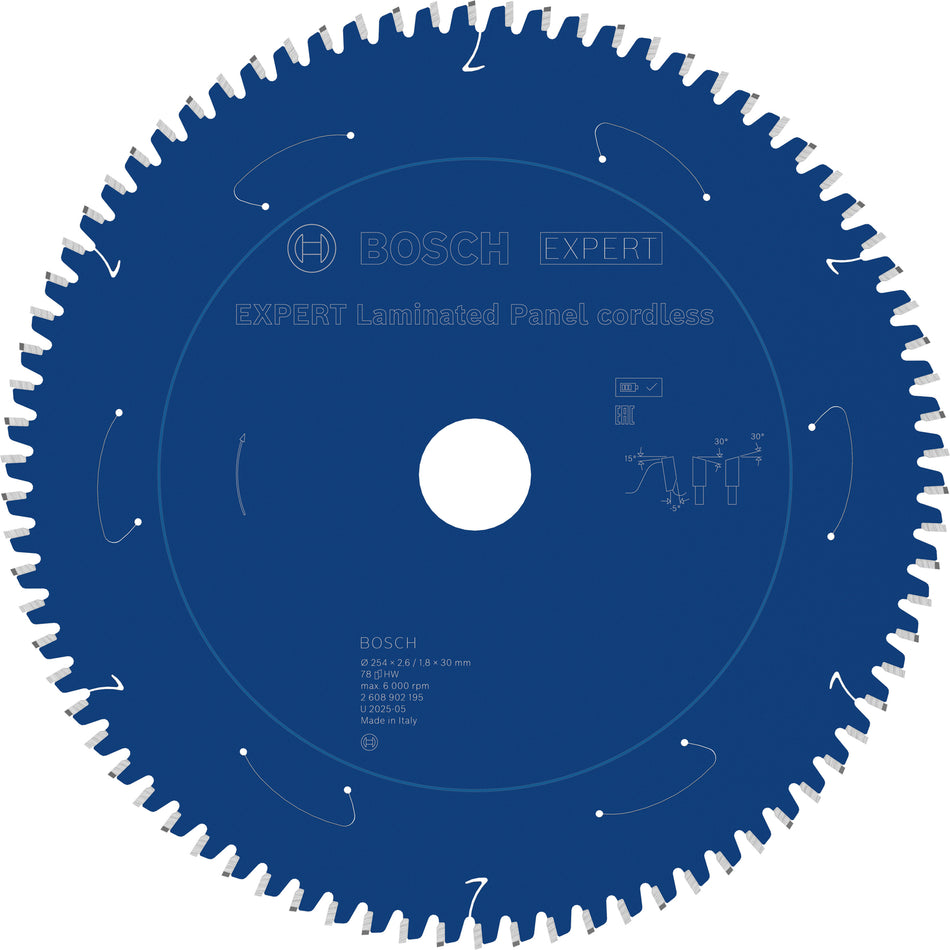Bosch EXPERT Laminated Panel Cordless Circular Saw Blade for Table Circular Saw 2608902195