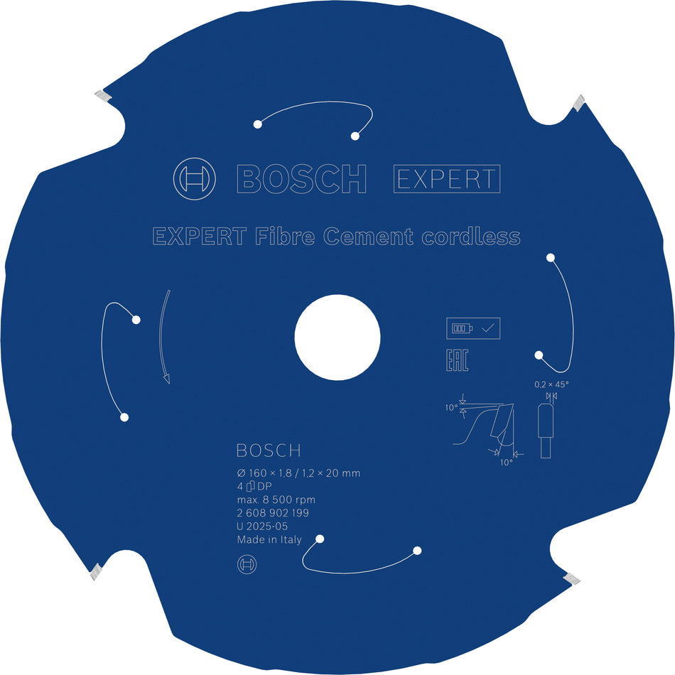 Bosch EXPERT Fibre Cement Cordless Circular Saw Blade for Handheld Circular Saw 2608902199