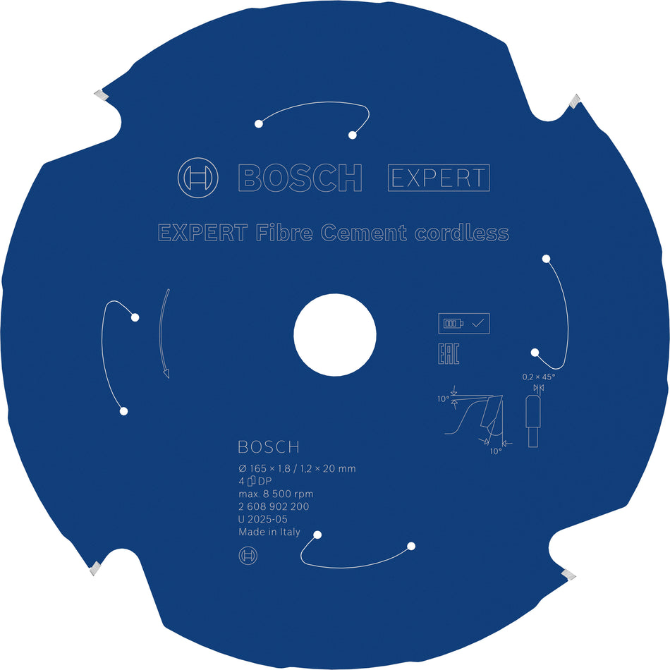 Bosch EXPERT Fibre Cement Cordless Circular Saw Blade for Handheld Circular Saw 2608902200