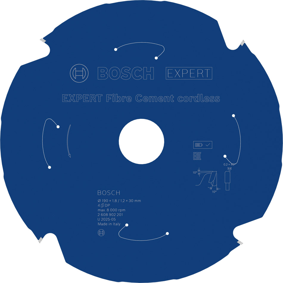 Bosch EXPERT Fibre Cement Cordless Circular Saw Blade for Handheld Circular Saw 2608902201