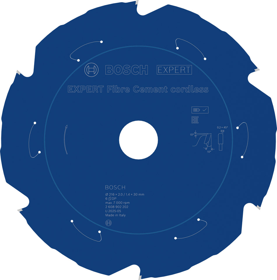 Bosch EXPERT Fibre Cement Cordless Circular Saw Blade for Mitre Saw 2608902202