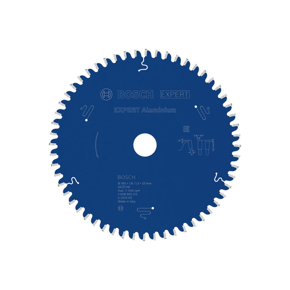 Bosch EXPERT Aluminium 165 x 1.8/1.3 x 20MM T56 Circular Saw Blade 2608902215
