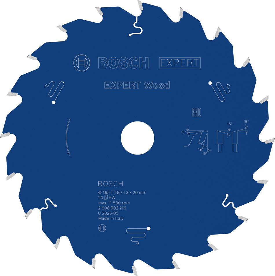 Bosch EXPERT Wood Corded Circular Saw Blade for Handheld Circular Saw 2608902216