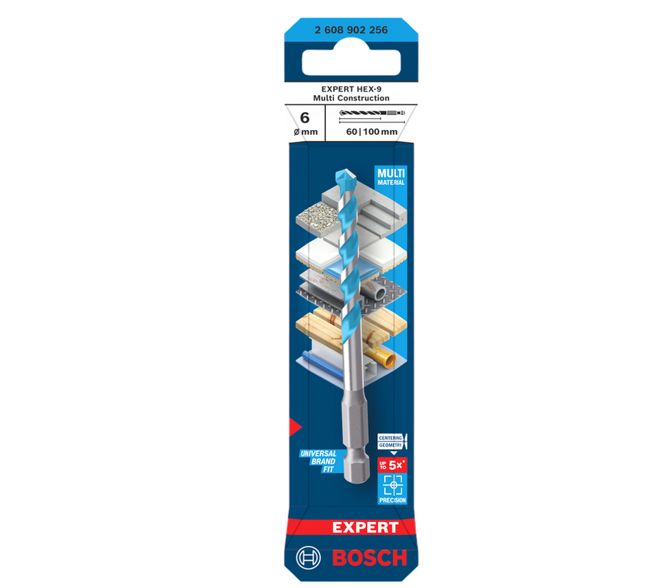 Bosch EXPERT HEX-9 Multi Construction Drill Bit, 6 x 60 x 100 mm 2608902256
