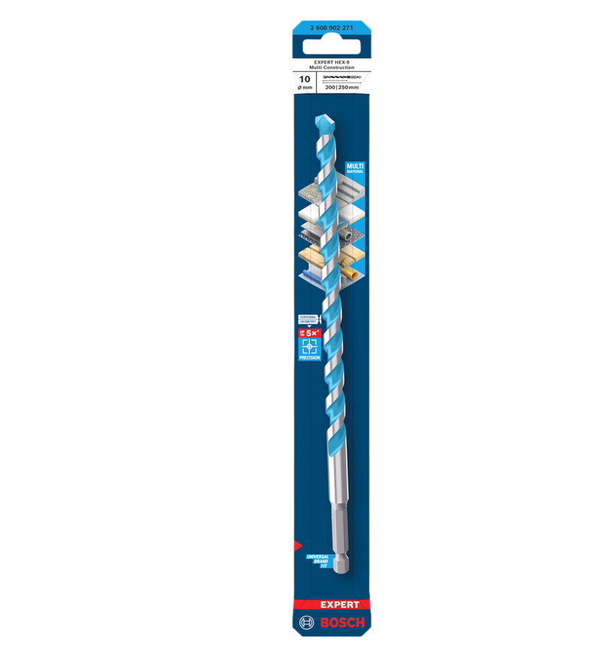 Bosch EXPERT HEX-9 Multi Construction Drill Bit, 10 x 200 x 250 mm 2608902271