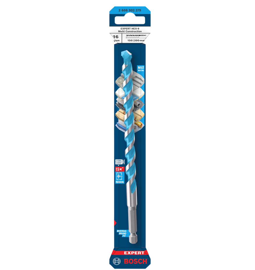 Bosch EXPERT HEX-9 Multi Construction Drill Bit, 16 x 150 x 200 mm 2608902279
