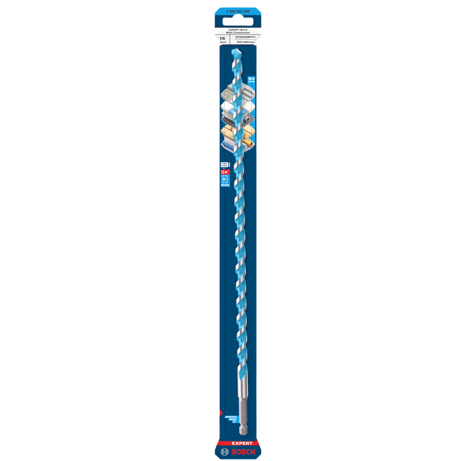 Bosch EXPERT HEX-9 Multi Construction Drill Bit, 16 x 350 x 400 mm 2608902280